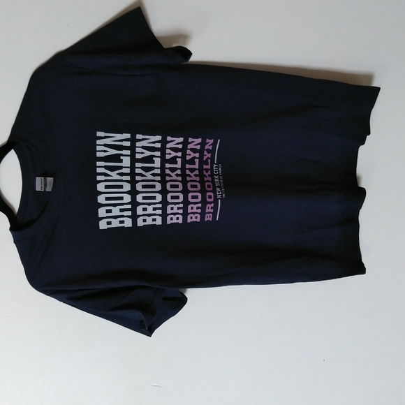 Brooklyn Short Sleeve Crew Neck Navy Blue T-Shirt - Picture 2 of 5